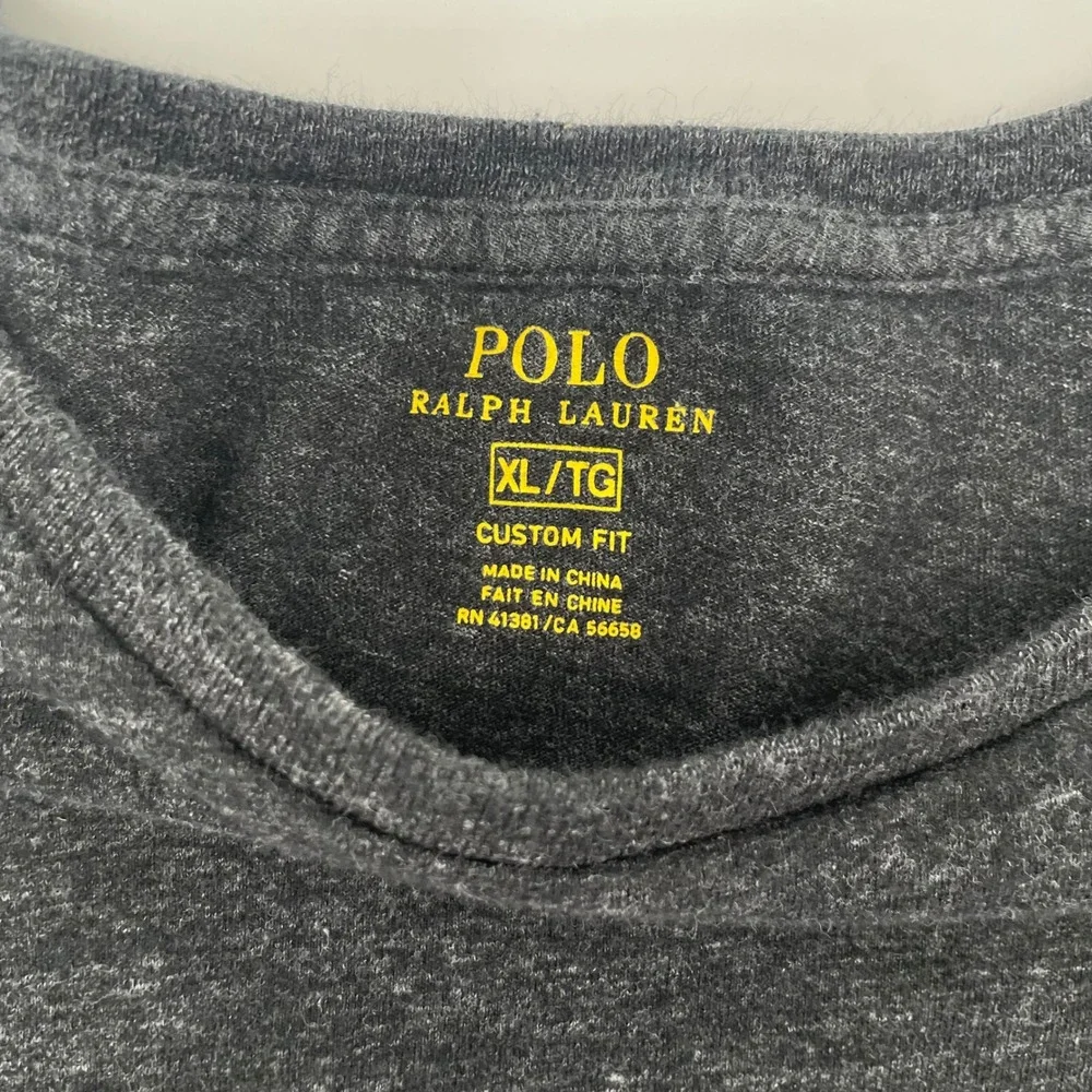 Polo Ralph Lauren T-Shirt Mens XL Gray Short Sleeve Custom Fit Pony Logo Tee